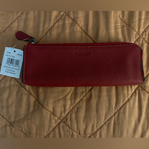 NWT Red Coach Pencil Pouch - Picture 1 of 3